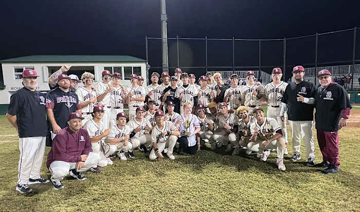 The Stoneman Douglas baseball team celebrates its championship at the 2024 BCAA Tournament.